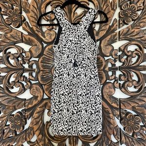 LUSH Keyhole Dress - Mini Dress - Black and White Animal Print - Size Small